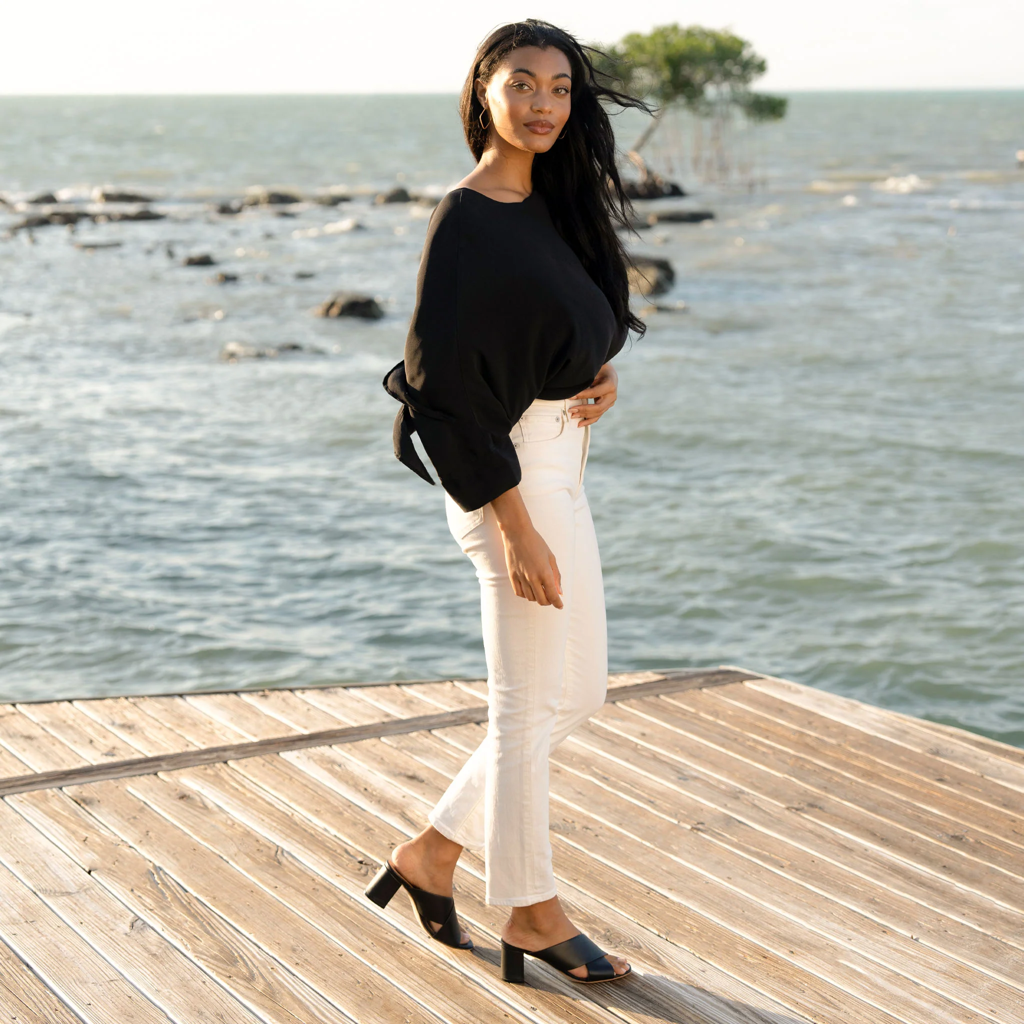 Carina Cross Strap Mule Black - Image 3