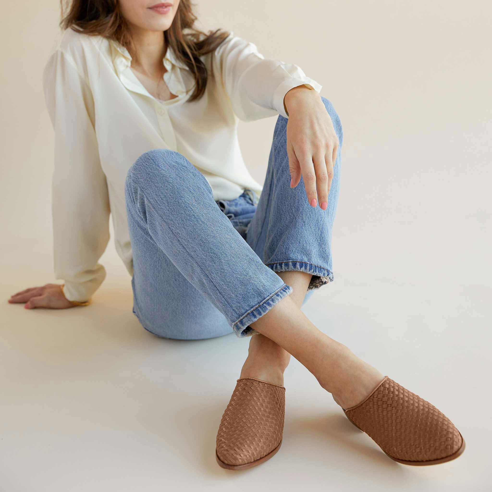 Ama Woven Mule Woven Almond - Image 7
